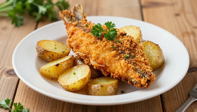 pohovana riba sa krompirom pohovana riba sa krompirom